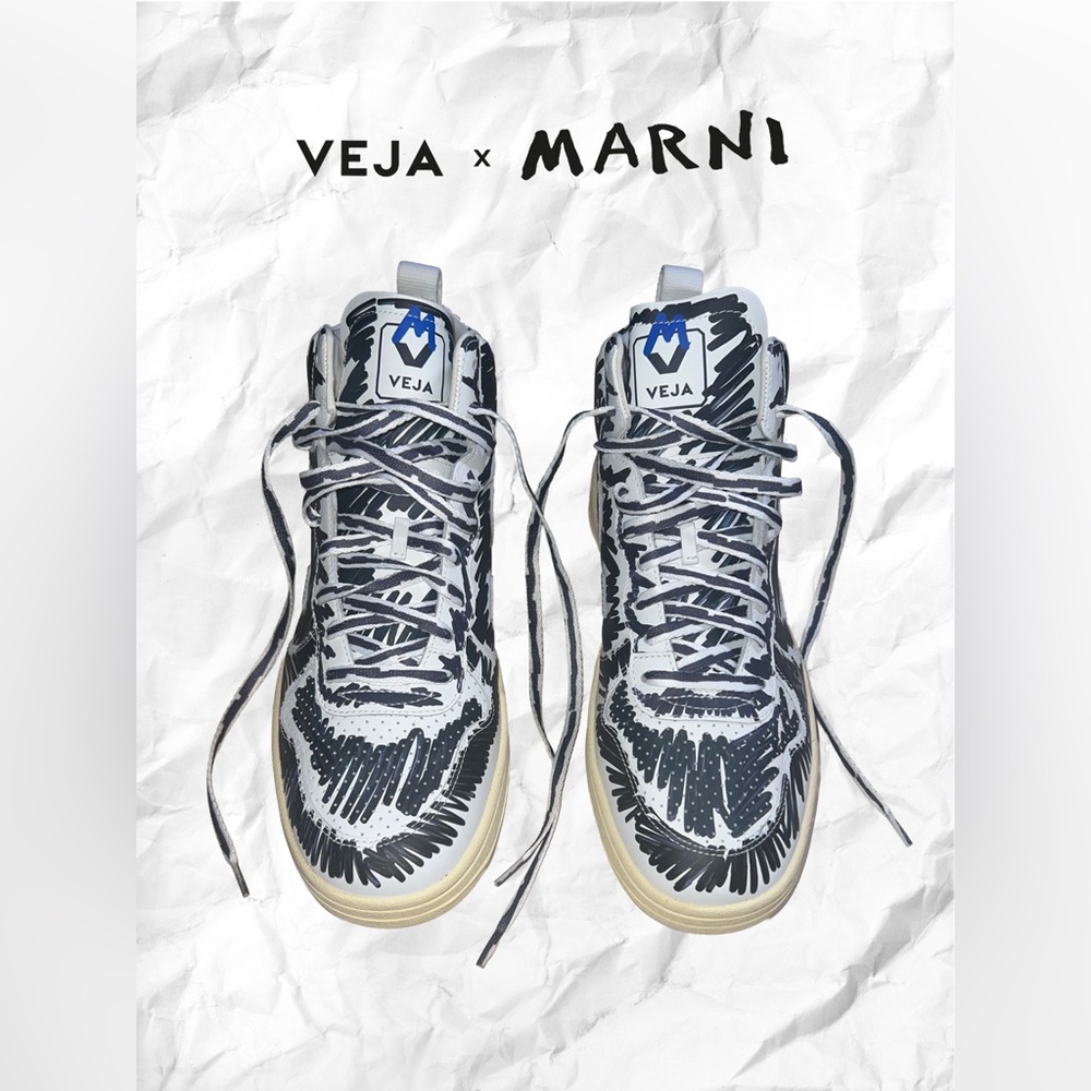 Veja X Marni White and Black Sneakers - Picture 1 of 12
